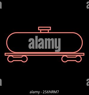 Neon cistern red color vector illustration flat style light image. Neon cistern red color vector illustration flat style image Stock Vector