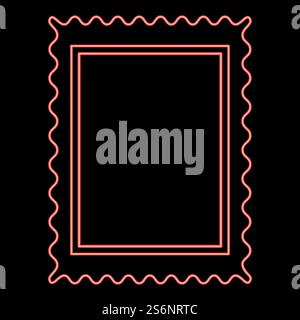 Neon stamp red color vector illustration flat style light image. Neon stamp red color vector illustration flat style image Stock Vector
