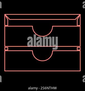 Neon two stationary paper tray red color vector illustration flat style light image. Neon two stationary paper tray red color vector illustration flat style image Stock Vector
