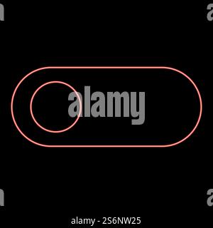 Neon toggle switch red color vector illustration flat style light image. Neon toggle switch red color vector illustration flat style image Stock Vector