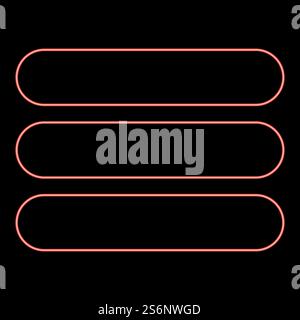 Neon list red color vector illustration flat style light image. Neon list red color vector illustration flat style image Stock Vector