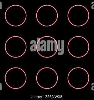 Neon dial button icon black color in circle red color vector ...