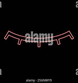 Neon closed eye red color vector illustration flat style light image. Neon closed eye red color vector illustration flat style image Stock Vector