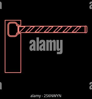 Neon barrier red color vector illustration flat style light image. Neon barrier red color vector illustration flat style image Stock Vector