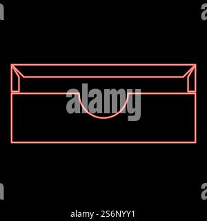 Neon stationary paper tray red color vector illustration flat style light image. Neon stationary paper tray red color vector illustration flat style image Stock Vector