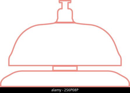 Neon reception bell red color vector illustration flat style light image. Neon reception bell red color vector illustration flat style image Stock Vector