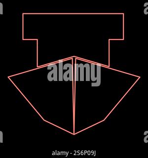 Neon ship red color vector illustration flat style light image. Neon ship red color vector illustration flat style image Stock Vector