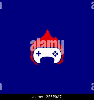 fire burn Joystick game illustration vector template Stock Vector