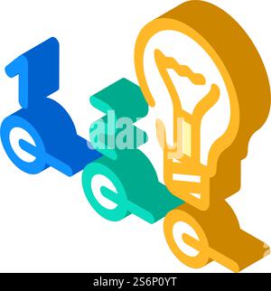 innovation data science isometric icon vector. innovation data science sign. isolated symbol illustration. innovation data science isometric icon vector illustration Stock Vector