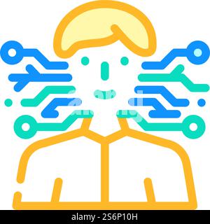 artificial intelligence color icon vector. artificial intelligence sign. isolated symbol illustration. artificial intelligence color icon vector illustration Stock Vector