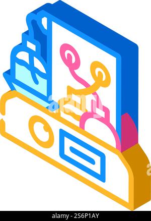 chromatograph electronic tool isometric icon vector. chromatograph electronic tool sign. isolated symbol illustration. chromatograph electronic tool isometric icon vector illustration Stock Vector