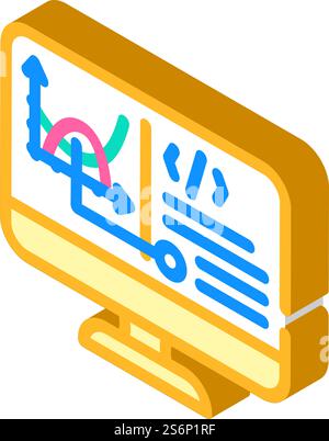 programming software data science isometric icon vector. programming software data science sign. isolated symbol illustration. programming software data science isometric icon vector illustration Stock Vector