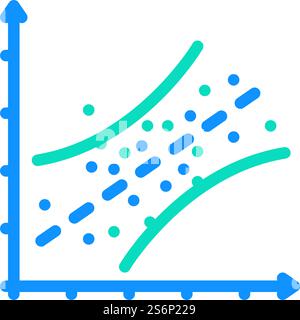 linear regression color icon vector. linear regression sign. isolated symbol illustration. linear regression color icon vector illustration Stock Vector