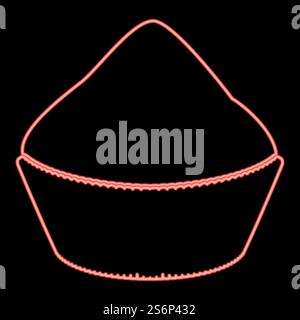 Neon cupcake red color vector illustration flat style light image. Neon cupcake red color vector illustration flat style image Stock Vector