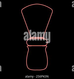 Neon shaving brush red color vector illustration flat style light image. Neon shaving brush red color vector illustration flat style image Stock Vector