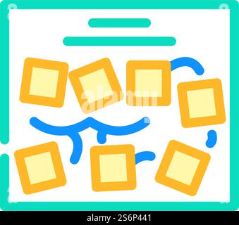 moutboard with plan color icon vector. moutboard with plan sign. isolated symbol illustration. moutboard with plan color icon vector illustration Stock Vector