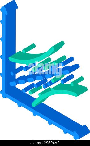 linear regression isometric icon vector. linear regression sign. isolated symbol illustration. linear regression isometric icon vector illustration Stock Vector