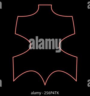 Neon leather red color vector illustration flat style light image. Neon leather red color vector illustration flat style image Stock Vector