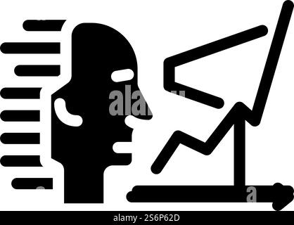 artificial intelligence analytics glyph icon vector. artificial intelligence analytics sign. isolated contour symbol black illustration. artificial intelligence analytics glyph icon vector illustration Stock Vector