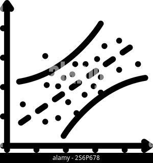 linear regression line icon vector. linear regression sign. isolated contour symbol black illustration. linear regression line icon vector illustration Stock Vector
