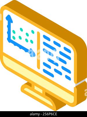 programming data science isometric icon vector. programming data science sign. isolated symbol illustration. programming data science isometric icon vector illustration Stock Vector