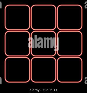 Neon panel enter red color vector illustration flat style light image. Neon panel enter red color vector illustration flat style image Stock Vector