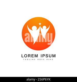 Star success people care logo and symbols template Stock Vector