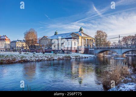 The Ludwigsbruecke of Bad Kissingen town in Germany. Bad Kissingen, Bavaria, Germany. Stock Photo