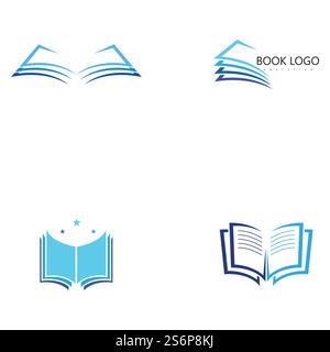Open Book Logo Education Flat Vector Design Stock Vector