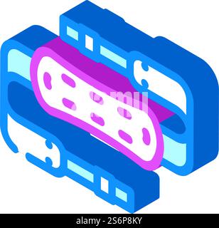 camera strap isometric icon vector. camera strap sign. isolated symbol illustration. camera strap isometric icon vector illustration Stock Vector