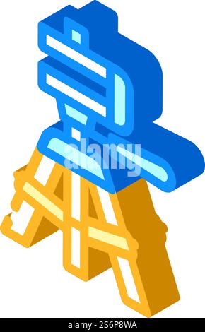 tripod accessory isometric icon vector. tripod accessory sign. isolated symbol illustration. tripod accessory isometric icon vector illustration Stock Vector