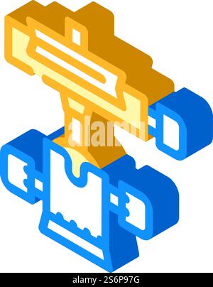 tripod head isometric icon vector. tripod head sign. isolated symbol illustration. tripod head isometric icon vector illustration Stock Vector