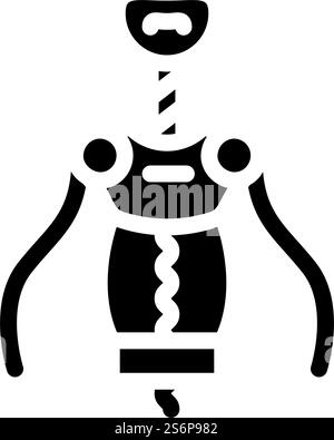 corkscrew tool glyph icon vector. corkscrew tool sign. isolated contour symbol black illustration. corkscrew tool glyph icon vector illustration Stock Vector
