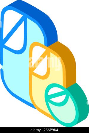 collapsible reflector isometric icon vector. collapsible reflector sign. isolated symbol illustration. collapsible reflector isometric icon vector illustration Stock Vector