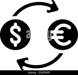 currency exchange glyph icon vector. currency exchange sign. isolated contour symbol black illustration. currency exchange glyph icon vector illustration Stock Vector