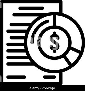diagram money line icon vector. diagram money sign. isolated contour symbol black illustration. diagram money line icon vector illustration Stock Vector