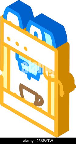 coffee maker with cup dryer isometric icon vector. coffee maker with cup dryer sign. isolated symbol illustration. coffee maker with cup dryer isometric icon vector illustration Stock Vector