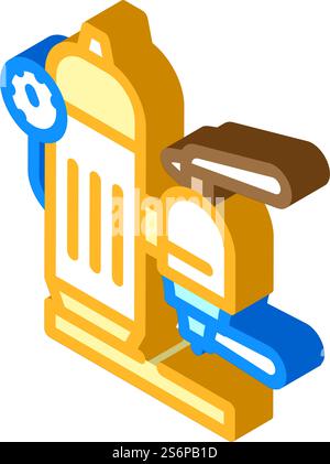 lever coffee maker isometric icon vector. lever coffee maker sign. isolated symbol illustration. lever coffee maker isometric icon vector illustration Stock Vector
