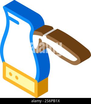 electric turk for brewing coffee isometric icon vector. electric turk for brewing coffee sign. isolated symbol illustration. electric turk for brewing coffee isometric icon vector illustration Stock Vector