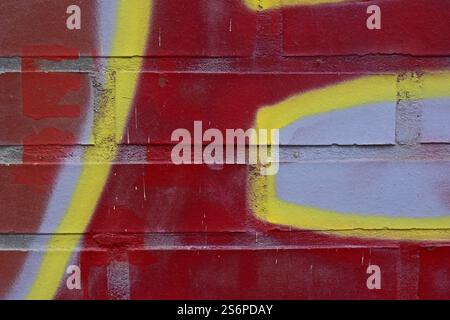 Colorful graffiti on a house wall Stock Photo