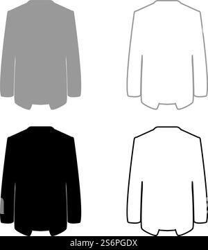 Jacket coat set icon grey black color vector illustration image simple ...