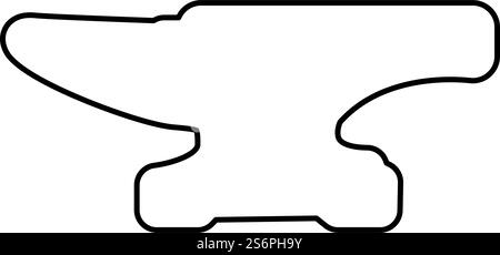 Anvil contour outline icon black color vector illustration flat style ...