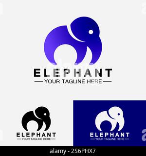 Elephant Logo Vector Illustrator Design Template Stock Vector
