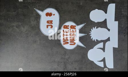 Silhouette of children with speech bubble "VAterunser" Stock Photo