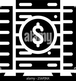 data center business intelligence glyph icon vector. data center business intelligence sign. isolated contour symbol black illustration. data center business intelligence glyph icon vector illustration Stock Vector