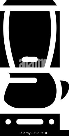 drip filtration electric coffee machine device glyph icon vector. drip filtration electric coffee machine device sign. isolated contour symbol black illustration. drip filtration electric coffee machine device glyph icon vector illustration Stock Vector