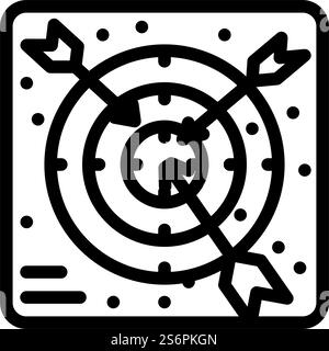 target earning money line icon vector. target earning money sign. isolated contour symbol black illustration. target earning money line icon vector illustration Stock Vector