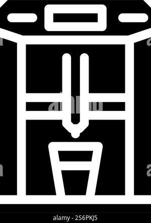 drip filtration coffee machine equipment glyph icon vector. drip filtration coffee machine equipment sign. isolated contour symbol black illustration. drip filtration coffee machine equipment glyph icon vector illustration Stock Vector