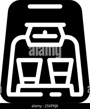 drip filtration electronic coffee machine glyph icon vector. drip filtration electronic coffee machine sign. isolated contour symbol black illustration. drip filtration electronic coffee machine glyph icon vector illustration Stock Vector