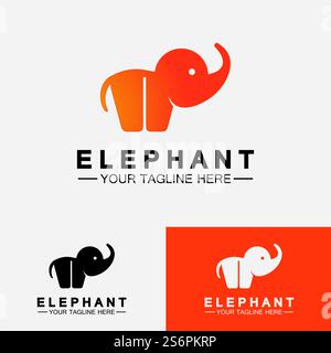 Elephant Logo Vector Illustrator Design Template Stock Vector